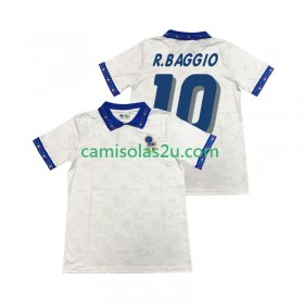 Camisolas de futebol Itália Roberto Baggio 10 Retro Equipamento Alternativa 1994 Manga Curta